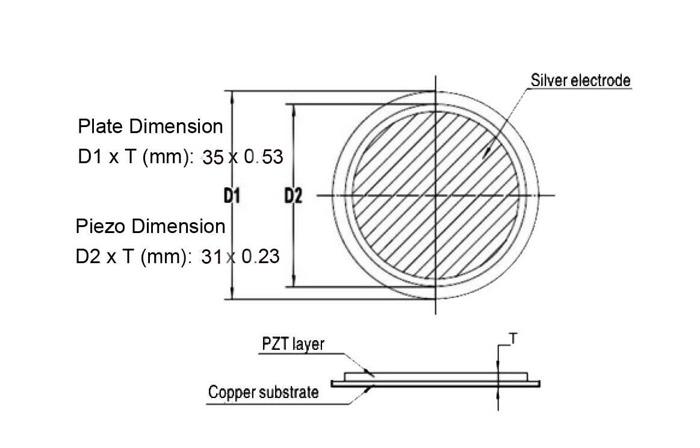 41mm Piezo Round Bimorph Actuator for Pumps